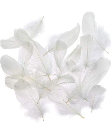 Coceca 500pcs 3-5 Inches White Feathers for DIY Craft Wedding Home Party Decorations