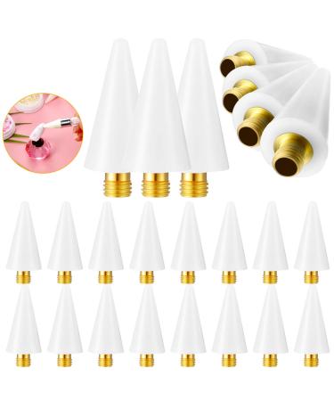 16 Pieces Nail Rhinestones Picker Wax Replacement Head Tips with Case for Nail Dotting Pen to Pick Up Nail Gem Jewelry Replacement Wax Head Accessories (White)