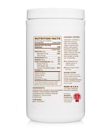 CAcafe Coconut Coffee Creamy Drink Mix 19.05oz - Colombian Coffee Infused with Coconut - Antioxidant-Rich Natural Energy Drink for Stress Relief - Make Iced or Hot - 1 Pack - Buy Online on SooperMarket.com