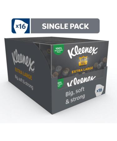 Kleenex Extra Large Facial Tissues - 100% Recyclable 16 Boxes (1440 Tissues) - Soft & Strong for All Needs | International Shipping Available - Buy Online on SooperMarket.com