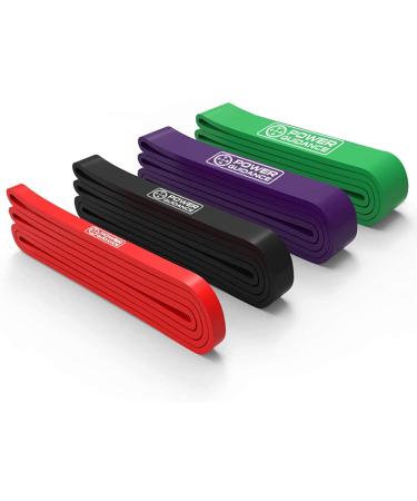 POWER GUIDANCE Pull Up Assist Bands - Stretch Resistance Band - Mobility Band - Powerlifting Bands - by Perfect for Body Stretching, Powerlifting, Resistance Training Set of 4