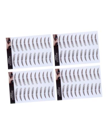 Gogogmee Hair-like Eyebrows 4pcs Eyebrow Stickers Tool Stickers Eyebrow Transfers Stickers Water Transfer Eyebrow Sticker 6d 21x15cm Brown