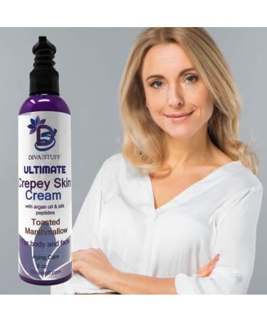 Ultimate Crepey Skin Body & Face Cream with Hyaluronic Acid | Diva Stuff - 8oz Toasted Marshmallow Scent for Dry & Damaged Skin | Made in the USA - Buy Online on SooperMarket.com
