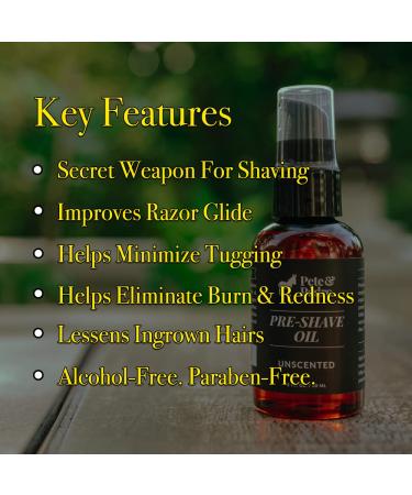 Pete & Pedro Pre-Shave Oil - Smooth Shaving Reduces Irritation As Seen on Shark Tank | Unscented 2 oz | Perfect for All Razors - Buy Online on SooperMarket.com