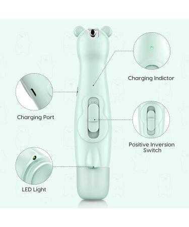 Lupantte Electric Baby Nail Trimmer with Light - 2-in-1 Clippers & 14 Replacement Heads, for Newborns & Adults - Light Green - Buy Online on SooperMarket.com