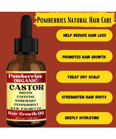 Organic Castor Oil Scalp Treatment - Rosemary Biotin & Mint for Hair Growth & Strength - 4 fl oz | Nourish & Reduce Hair Loss - Buy Online on SooperMarket.com