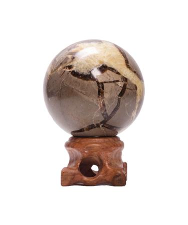 Natural Crystal Rough Ornament 1pc Reiki Septarian Sphere Decorative Polished Crystal Stone Balls for Fengshui Decoration Gift Decoration 1pc 60-70mm