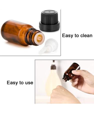 Alledomain 10Pcs 5ml Essential Oils Amber Glass Bottles with Black Cap & 1 Dropper & 12 Labels Mini Empty Amber Bottle Refillable Sample Container for Massage oils/Aromatherapy/Perfume - Buy Online on SooperMarket.com