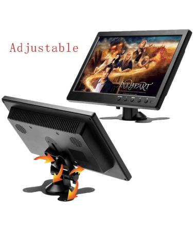 Hikity 10 Inch Portable HDMI Monitor with BNC, VGA, HDMI Inputs - Built-in Speakers for PC, CCTV, Security Camera - Remote Control - Ideal for Raspberry Pi & X-Box - Buy Online on SooperMarket.com