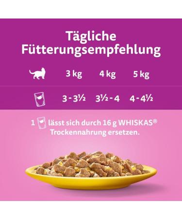 Whiskas 1+ Cat Food Chicken in Jelly 28x85g - High-Quality Wet Feed for Adult Cats - 2.38 kg Pack - Buy Online - Buy Online on SooperMarket.com
