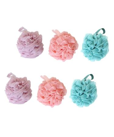 6Pcs Plus Size Bath Ball Sponge Shower Loofahs - Exfoliating Body Scrubber & Pouf for Luxurious Shower Experience - Buy Online on SooperMarket.com