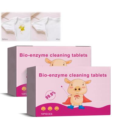 Ninnyi 2PCS Multi-Functional Bio Enzyme Cleaning Tablets for Clothes Shoes and Curtains Washing