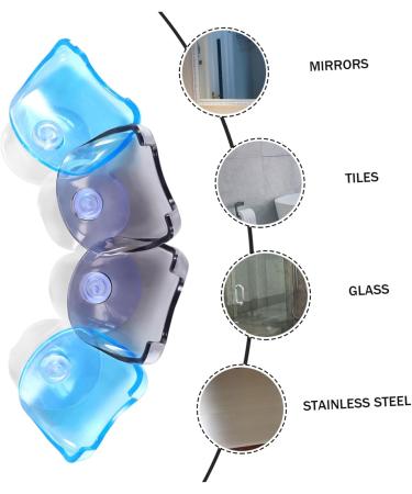 Osaladi 8-Piece Razor Holder Set - Wall Organizer Hooks for Clothes & Bathroom - Blue/Gray - Durable Plastic Rack - Perfect for Efficient Storage - Buy Online on SooperMarket.com