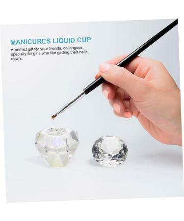 minkissy 2 Pcs Nail Art Crystal Cup Glass Dappen Dish for Acrylic Nails Nail for Acrylic Application Glass Tumbler with Lid Glass Containers for Liquids Nail Tech Bowl White Matte 5.5x5.5cmx2pcs Whitex2pcs - Buy Online on SooperMarket.com