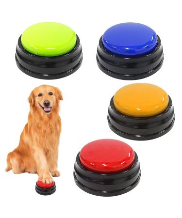 Lufeis buzzer with recording function Dogs 4 pieces of training bells for pets door rates potty communication and cleanliness training Buzzers receptive buttons for dog interaction