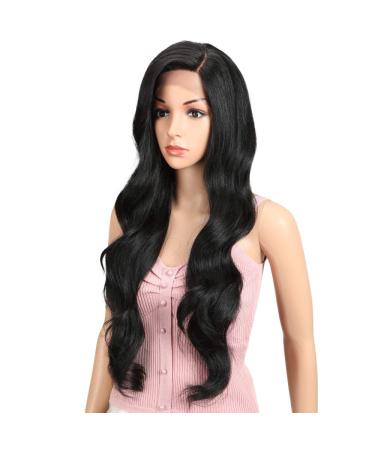 Joedir 30 Inch Black Wavy Lace Wig for Women - 76.2 cm Heat-Resistant Fiber 130% Density Side Part Pack of 1 - International Shipping Available - Buy Online on SooperMarket.com