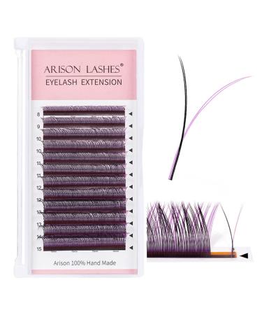 dark purple YY Eyelash Extension Lashes D Curl 0.07mm 8-15mm Faux Mink Cluster Lash Extensions Soft Y Lashes Extensions Premade (8-15MM 0.07-D dark purple)