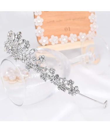 Rhinestone Crystal Tiara Headband Queen Princess Crown for Women - Silver - Buy Online on SooperMarket.com