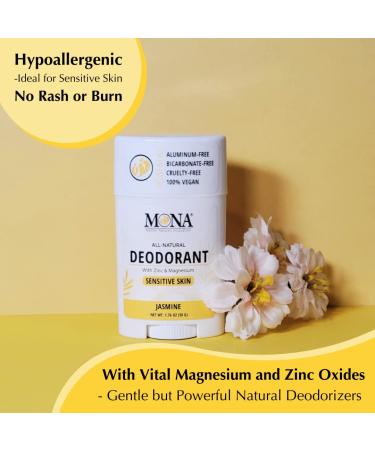 MONA BRANDS All Natural Deodorant For Women & Men | For Sensitive Skin | No Aluminum or Baking Soda | (JASMINE 1.76 Oz) - Buy Online on SooperMarket.com