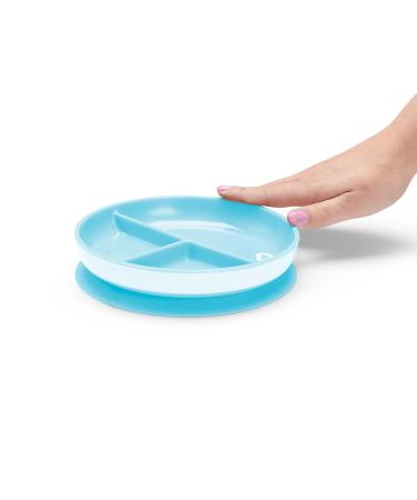 Munchkin Children's Plates Set - BPA-Free Subdivided Dining Plates for Babies & Toddlers 6 Months+ Suction Cup Blue/Green - Perfect for Introducing Complementary Foods - Buy Online on SooperMarket.com