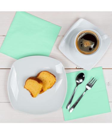 HEKU 100 Single-Colored Napkins - 3-Layer Mint Green 33x33cm | Highly Absorbent & Stylish for Events | Practical 5-Pack - International Shipping Available - Buy Online on SooperMarket.com