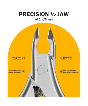 BEZOX Professional Cuticle Clipper - Half Jaw (5mm) Precision Cutters with Silicone Handle for Expert Manicures | Premium Red Nail Tool for Salon-Worthy Finish - Buy Online on SooperMarket.com