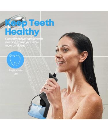 Cordless Water Flosser & Oral Irrigator with 5 Modes - Portable & Rechargeable - 4 Jet Tips - Travel-Friendly - Black - Buy Online on SooperMarket.com