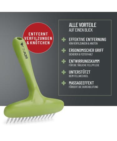Reavet Dog Comb - Premium De-Fuzzer & Fur Care Brush for Long-Haired Dogs | Smooth & Dismantle Knots Easily - Buy Online on SooperMarket.com