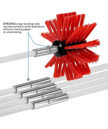 Electric Drill Chimney Brush Set - Lint Remover & Fireplace Cleaning Tool Accessories for Efficient Dryer Vent & Flue Cleaning (41x12cm - Buy Online on SooperMarket.com