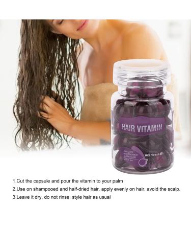 Hair Care Vitamin Capsules Serum - Moisturizing, Anti-Frizz, Repair Damage, Essential Oil Conditioner for Women (Purple) - Buy Online on SooperMarket.com