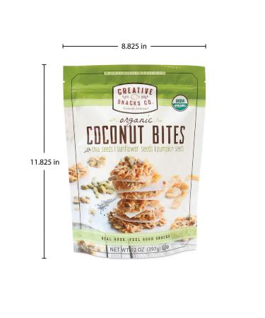Organic Coconut Bites with Chia, Sunflower & Pumpkin Seeds - 2 Pack, 12oz Resealable Bags - Buy Online on SooperMarket.com
