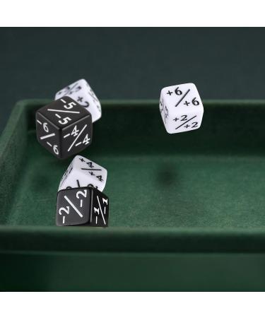48-Piece MTG Dice Counters Set for Magic The Gathering | Creature Stats Buff Cube D6 Dice | CCG Card Game Accessory (Black & White) - Buy Online on SooperMarket.com