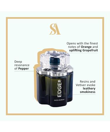 Swiss Arabian Mr EDGE - Luxury Products From Dubai - Long Lasting Addictive Personal EDP Spray Fragrance - Seductive Signature Aroma - 3.4 Oz Orange 3.4 Ounce (Pack of 1) - Buy Online on SooperMarket.com