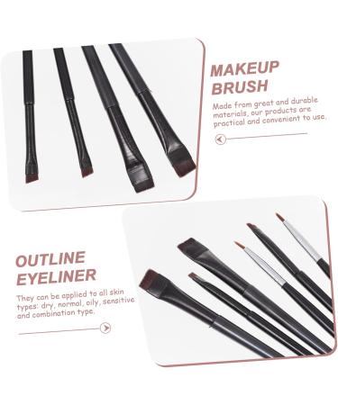 Baluue 6pcs Eyeliner Makeup Brush Dual-use Brush Oblique Eyeliner Brush Eye Brush Rayon Wooden Handle Black - Buy Online on SooperMarket.com