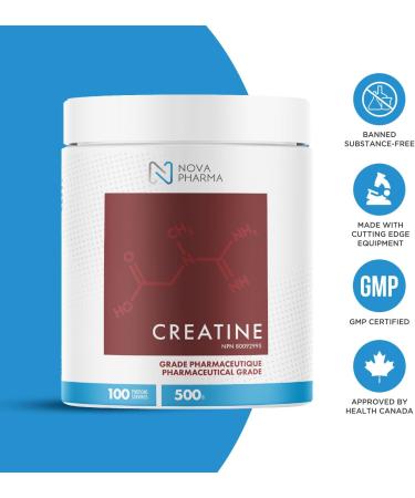 Nova Pharma Creatine - Promotes Muscle Development Boosts Power Energy Strength and Workout Performance Creatine Powder Supplement for Athletes Fitness Enthusiasts and Gym Goers - 100 Portions - Buy Online on SooperMarket.com