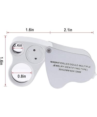 Gift2U Jewelers Eye Loupe 2 Lens 30X 60X Black White Illuminated Jewelry Magnifier with Bright LED Lights for Gems Jewelry 2 Pieces - Buy Online on SooperMarket.com