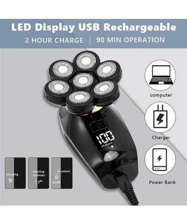 Head Shavers for Bald Men - 5 in 1 Waterproof Electric Razor | 7D Floating Cutter USB Rechargeable Trimmer - Buy Online on SooperMarket.com