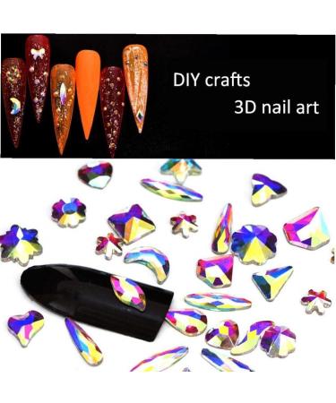 Rhinestones Nail Gems Nail Art Accessories with Pick Up and Rhinestone Picker Dotting Pen Flat Back Gems for Nails Face Clothes Craft - Buy Online on SooperMarket.com