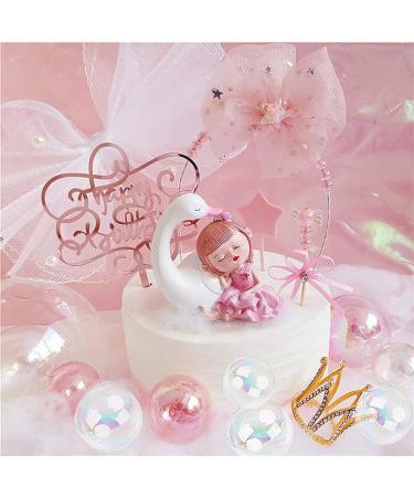 Bubble Balls Cupcake Toppers Set - 16Pcs Pink Cake Insert Toppers for Wedding, Anniversary, Mother's Day, Birthday Party Decorations - Buy Online on SooperMarket.com