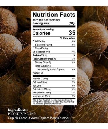 Organic Coconut Water Powder for Hydration and Energy - Unsweetened Electrolyte Supplement (14.12 oz) - Buy Online on SooperMarket.com