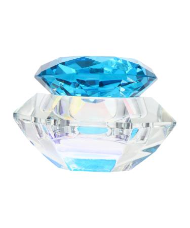 POPETPOP 1pc Nail Art Crystal Cup Containers with Lids Diy Powder Holder Jewelry Holder Nail Powder Container Nail Art Liquid Cup Clear Glass Crystal Cup Crystal Art Glass Acrylic Self Made 7.5x6cm Blue