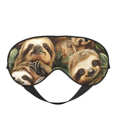 SSIMOO Cute Sloth Soft Sleep Eye Mask Female Breathable Eye Patch Perfect for Travel and Relaxation Black