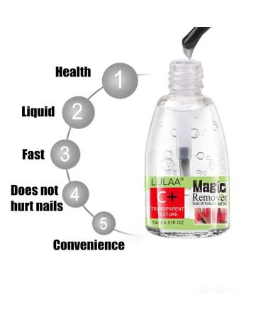 Magic Gel Nail Remover - 15ML (Pack of 5) | Soak Off Quickly & Easily for Clean Manicure - Buy Online on SooperMarket.com