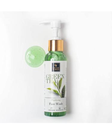 Good Vibes Green Tea Face Wash - Anti-Acne Deep Cleansing Cleanser | Natural & Paraben-Free for All Skin Types (120ml - Buy Online on SooperMarket.com