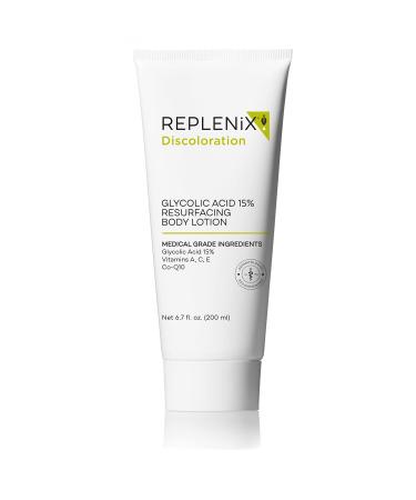 Replenix Glycolic Acid 15% Resurfacing Body Lotion Medical Grade Glycolic Acid Exfoliating Cream Antioxidant Treatment Smooths Skin Texture Suitable for Sensitive Skin 200 mL