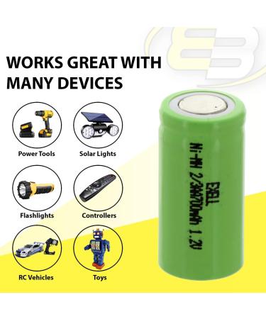 Buy 3x Exell 2/3AA NiMH 700mAh 1.2V Rechargeable Batteries - Perfect for Capacitors Shearing Devices Miner Lamps & Helmet Lights - International Shipping Available - Buy Online on SooperMarket.com