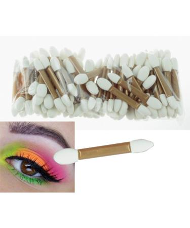 PhantomSky 50pcs Disposable Latex Sponge Cosmetic Eyeshadow Brush Dual Ended Oval Make up Applicator Sponge Pointed