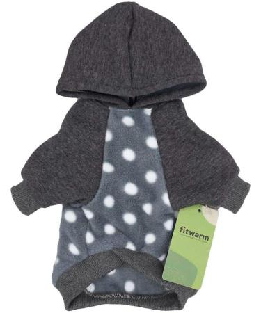 Fitwarm Polka Dot Pet Hoodie Sweatshirt - Fleece Dog/Cat Jacket (Medium, Grey) - Buy Online on SooperMarket.com