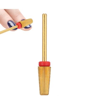 Nail Drill Bits 5 in 1 Carbide Drill Bits Tapered Cone Cuticle Clean Bit Nail Art Pedicure Manicure Tools Accessories(Available Grit: XF F M C X)(F)
