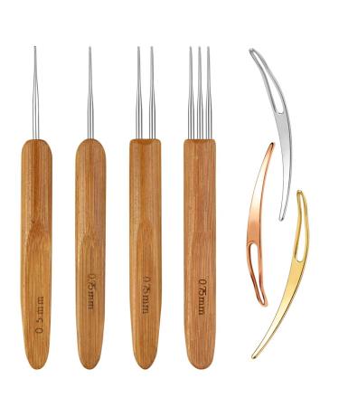 7 Pieces Dreadlock Crochet Hook Include Dreadlocks Crochet Hair Weaving Needle Tool 2 Pieces 1 Hook + 1 Pieces 2 Hooks + 1 Pieces 3 Hooks + 3 Pieces Hair Braid Craft Locking